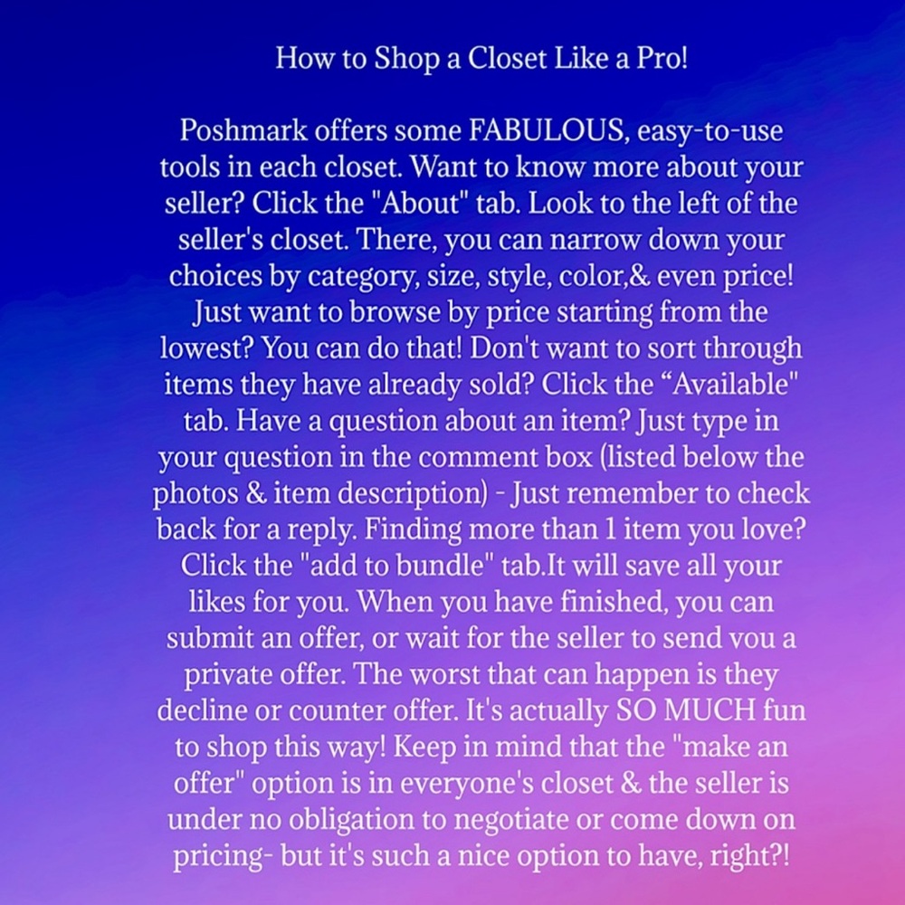 A GREAT MUST READ - A POSHMARK GUIDE FOR ALL SHOPPERS - Picture 2 of 6